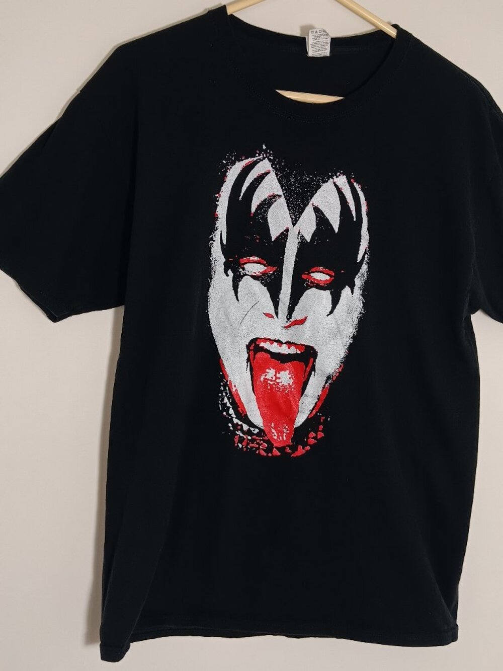 Kiss Gene Simmons psycho circus face Tshirt mens L black rock band tee
